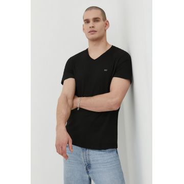 Diesel tricou din bumbac 3-pack barbati, culoarea negru, neted