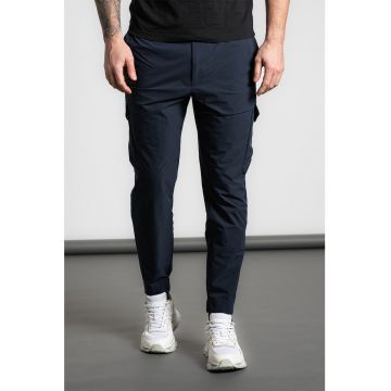 Pantaloni cargo cu croiala conica Urbanex - Bleumarin