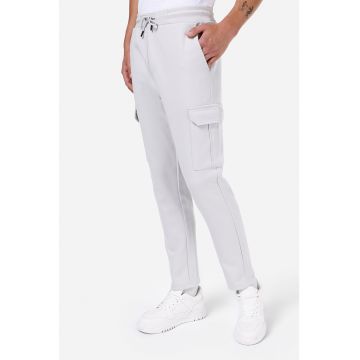 Pantaloni de trening cargo cu snur de ajustare in talie