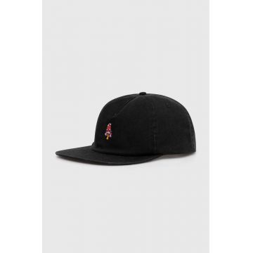 Quiksilver șapcă de baseball din bumbac culoarea negru, modelator