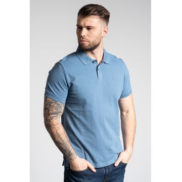 - Tricou polo din bumbac pique - Albastru deschis