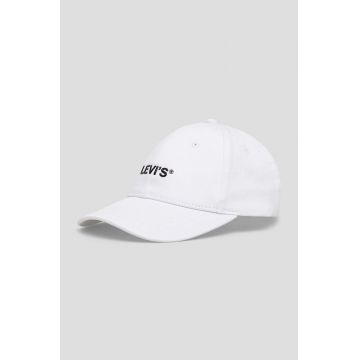 Levi's șapcă de baseball din bumbac culoarea alb, cu imprimeu
