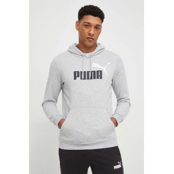 Puma bluză bărbați, culoarea bleumarin, cu glugă, imprimeu  586765
