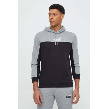 Puma bluză bărbați, culoarea negru, cu glugă, cu model 586765