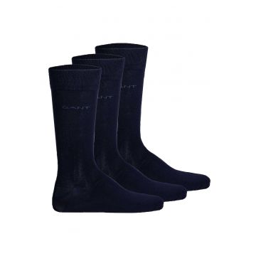 Set de sosete lungi cu detaliu logo - 3 perechi - Albastru