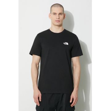The North Face tricou M S/S Simple Dome Tee bărbați, culoarea negru, cu imprimeu, NF0A87NGJK31