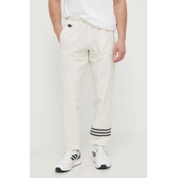 adidas Originals pantaloni de trening culoarea bej, cu imprimeu IV5356