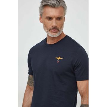 Aeronautica Militare tricou din bumbac barbati, culoarea albastru marin, cu imprimeu