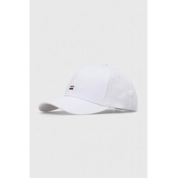 BOSS șapcă de baseball din bumbac culoarea alb, neted