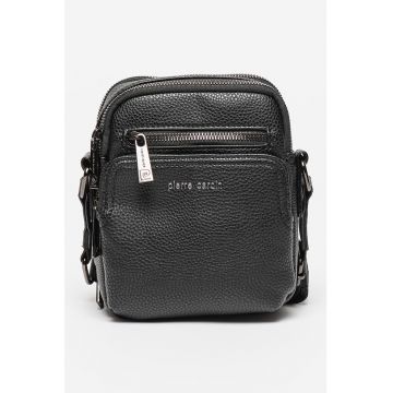 Geanta crossbody de piele ecologica cu logo discret