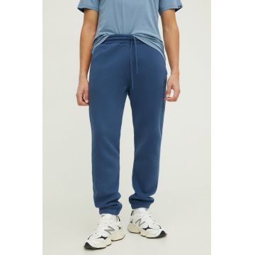 Hollister Co. pantaloni de trening culoarea albastru marin, cu imprimeu
