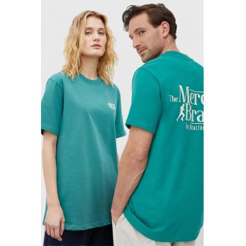 Mercer Amsterdam tricou din bumbac culoarea verde, cu imprimeu