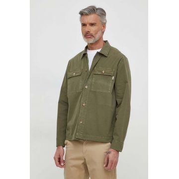 Pepe Jeans camasa barbati, culoarea verde, regular