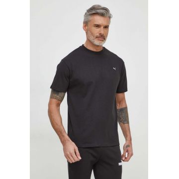 Puma tricou din bumbac MMQ bărbați, culoarea negru, uni 624009