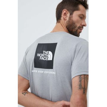 The North Face tricou sport Reaxion culoarea gri, cu imprimeu