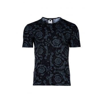 Tricou de casa cu imprimeu baroc - Negru/Bleumarin