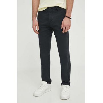 Pepe Jeans pantaloni barbati, culoarea negru, mulata