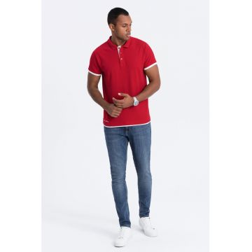 Tricou polo din bumbac pique - Rosu