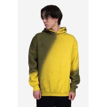 A-COLD-WALL* hanorac de bumbac Gradient Hoodie bărbați, culoarea galben, cu glugă, cu model ACWMW100-YELLOW