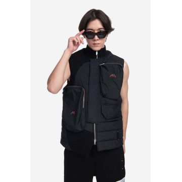 A-COLD-WALL* vestă Asymmetric Padded Gilet bărbați, culoarea negru, de tranziție ACWMO142-BLACK