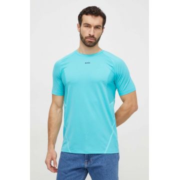 Boss Green tricou barbati, culoarea verde, neted