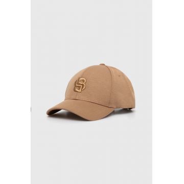 BOSS șapcă culoarea bej, cu imprimeu 50520812