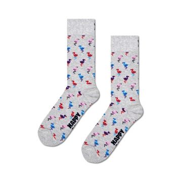 Happy Socks sosete Flamingo Sock culoarea gri