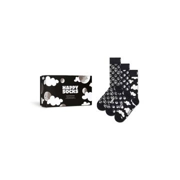 Happy Socks sosete Gift Box Black White 3-pack culoarea negru