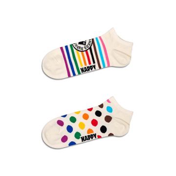 Happy Socks sosete Pride Low Socks 2-pack culoarea alb