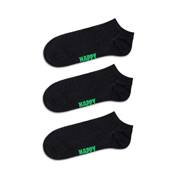 Happy Socks sosete Solid Low 3-pack culoarea negru