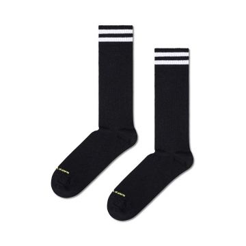 Happy Socks sosete Solid Sneaker Thin Crew Sock culoarea negru