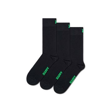 Happy Socks sosete Solid Socks 3-pack culoarea negru