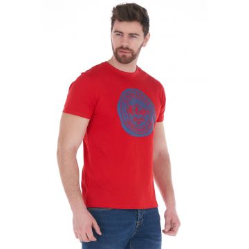 Tricou cu decolteu la baza gatului - cu logo