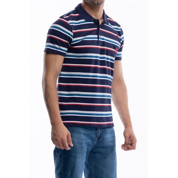 Tricou polo de bumbac pique in dungi