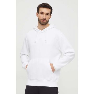 adidas bluză bărbați, culoarea alb, cu glugă, uni IX3953