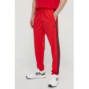 adidas Originals pantaloni de trening culoarea roșu, cu imprimeu IS2808
