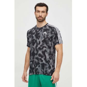 adidas Performance tricou de alergare Own the Run culoarea gri, cu imprimeu IK4979