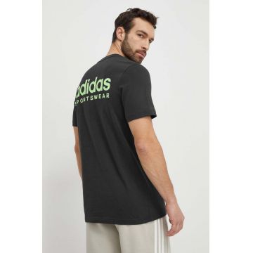 adidas tricou din bumbac bărbați, culoarea gri, cu imprimeu IX4452