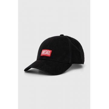 Diesel șapcă de baseball din bumbac culoarea negru, cu imprimeu A11360.0BLAA