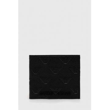 Emporio Armani portofel de piele barbati, culoarea negru