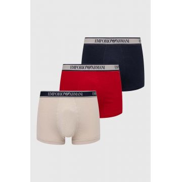 Emporio Armani Underwear boxeri 3-pack barbati, culoarea rosu