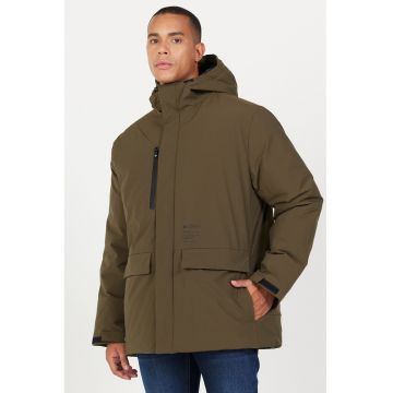 Geaca cu gluga si buzunare cu clapa - Kaki