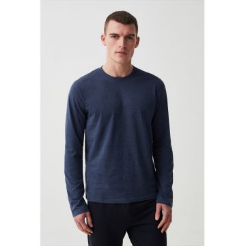 Pijama din bumbac cu model uni