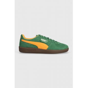 Puma sneakers din piele întoarsă Palermo Cobalt Glaze culoarea verde, 396463