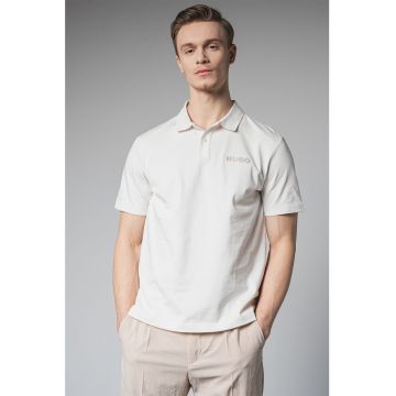 Tricou polo cu logo - Alb fildes