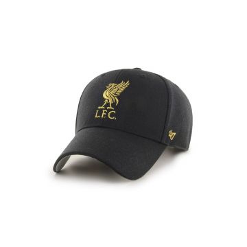 47brand șapcă EPL Liverpool culoarea negru, cu imprimeu