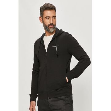 Armani Exchange Bluză bărbați, culoarea negru, cu imprimeu