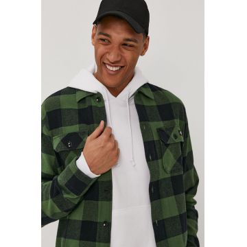 Dickies cămașă bărbați, culoarea verde, cu guler clasic, regular DK0A4XDZPG0-PINEGREEN