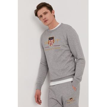 Gant bluza barbati, culoarea gri, cu imprimeu