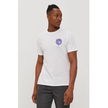 Levi's Tricou bărbați, culoarea alb, cu imprimeu